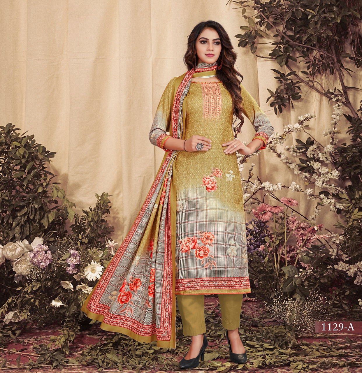 Bipson Nargis 1129 Ready Made Ethnic Wear Pashmina Printed Dress  Collection